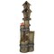 Edge Collections - 11"x 10.75" x 34.75" - Brown - Rustic Tiered Outdoor Fountain with Birdhouses and Bird Bath!